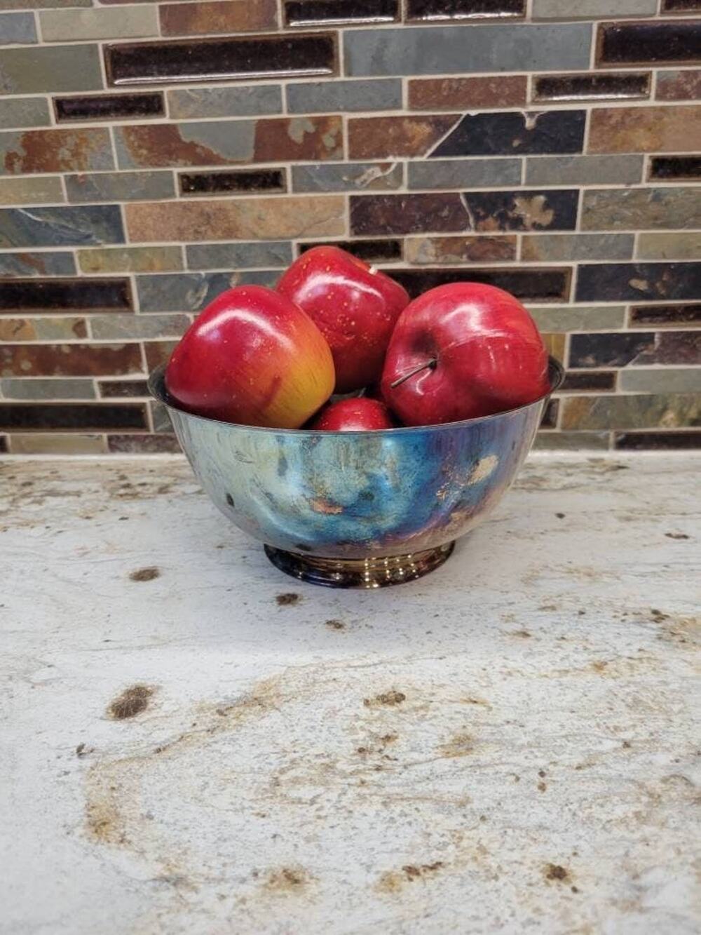 Vintage Oneida Silver Plate Paul Revere Reproduction 8" Footed Serving Bowl